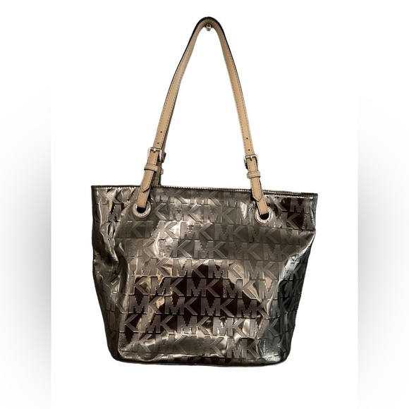 Michael Kors Shiny Pewter Tote | Excellent Pre‑Loved Condition - Picture 1 of 9